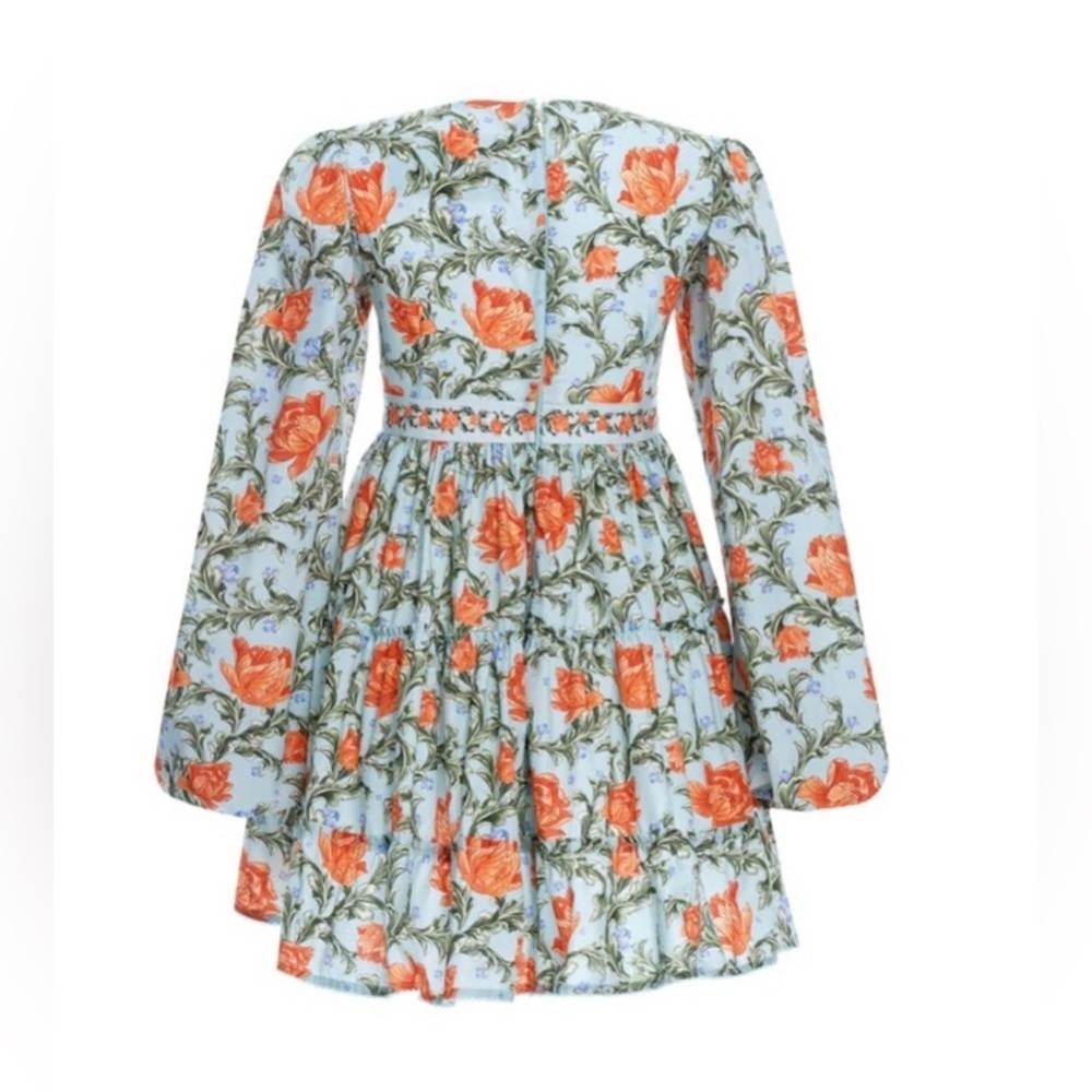 NWT AGUA BY AGUA BENDITA AVENA PEONIA ATARDECER MINI DRESS, SIZE M - Picture 9 of 16